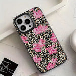 Pink Flowers Leopard Print Phone Case For iPhone 16 15 14 13 12 17 Air 11 Pro Max X XR XSMax 7 8 Plus SE20 16E Soft Back Cover