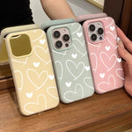 Stylish Transparent White Love Heart Phone Case For iPhone 17 Pro Air 16 13 14 12 11  15Pro Max 7 8 Plus 16E Shockproof Cover