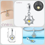 925 Sterling Silver Firefly Heart Starry Sky Charm Pendant