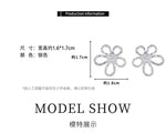 Sterling Silver Irregular Flower Earrings for Women - Wedding Vintage