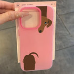Brown Dachshund Candy Phone Case For Samsung S25 S24 S22 S21 S23 Ultra Plus FE A56 A36 A26 A55 A35 A16 A06 A15 A07 2 in 1 Cover