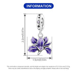 925 Sterling Silver Blooming Iris Flower Charm Bead