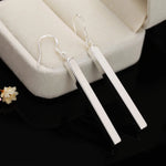 Sterling Silver Rectangle Geometric Drop Earrings for Women - Vintage