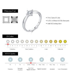 MODIAN D Color VVS1 Square Moissanite Ring 925 Sterling Silver Dazzling Wedding Band Rings For Women Fine Jewelry Gifts