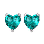 925 Sterling Silver Heart Zircon Stud Earrings for Women