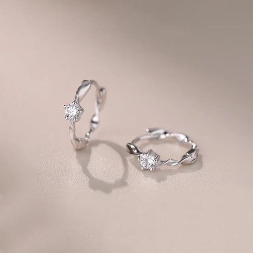 925 Sterling Silver Zircon Ring Stud Earrings for Women