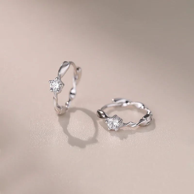 925 Sterling Silver Zircon Ring Stud Earrings for Women