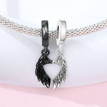 925 Sterling Silver Two-Tone Angel Wing Pendant Necklace