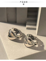 925 Sterling Silver Heart Hoop Earrings for Women