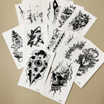 30 Sheets Small Fake Tattoos for Men Women Waterproof Spider Skull Snake Animal Temporary Tattoos for Hand Arm Body Decor