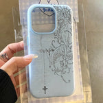 Angel Cross Line Drawing Phone Case For Samsung S25 FE S24 S23 S22 S21 Ultra Plus A56 A36 A26 A55 A35 A16 A15 A07 Soft Cover