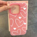 Stylish Transparent White Love Heart Phone Case For iPhone 17 Pro Air 16 13 14 12 11  15Pro Max 7 8 Plus 16E Shockproof Cover