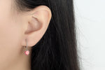 Sterling Silver Pink Heart Stud Earrings for Women - Elegant Gift