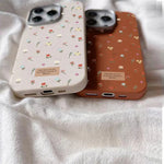 Colorful Small Floral Phone Cover Case for IPhone 16 15 14 13 12 11 Pro Max 7 8 Plus X XS XR Leather Texture Soft Silicone Cover