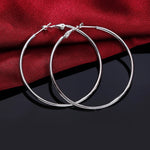 Sterling Silver 5-8cm Big Round Hoop Earrings for Women - Wedding