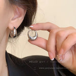 925 Sterling Silver Round Hoop Earrings for Women Vintage Style