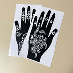 2pcs Reusable Henna Tattoo Stencils Flower Tattoo Template for Women Hand Fingers Painting Henna Stencil for Wedding Festival