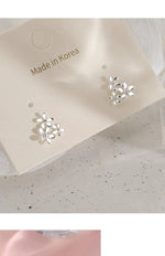 Sterling Silver Three Flowers Stud Earrings for Women - Elegant
