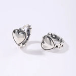 925 Sterling Silver Heart Hoop Earrings for Women