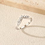 MODIAN Dazzling Moissanite Lab Diamond Rings 925 Sterling Sliver Stackable Crown Finger Rings For Women Party Fine Jewelry