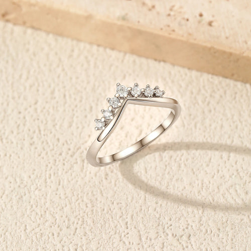 MODIAN Dazzling Moissanite Lab Diamond Rings 925 Sterling Sliver Stackable Crown Finger Rings For Women Party Fine Jewelry