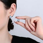 Sterling Silver Moonstone Crystal Ring Earrings for Women