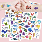 10Pcs Cartoon Temporary Tattoos for Hand Disposable Underwater World Crabs Dolphins Octopus Jellyfish Design Tattoos Sticker