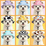 Adjustable Cat Dog Bucket Hat Summer Sun Protection Cap for Small Medium Dogs Shiba Inu Corgi Puppy Kitten Outdoor Pet Headwear
