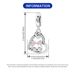 925 Sterling Silver I Love My Cat Charm Pendant