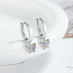 925 Sterling Silver Butterfly Zircon Stud Earrings for Women