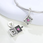 925 Sterling Silver Star Moon Sun Zircon Book Charm Pendant