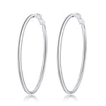 Sterling Silver 5-8cm Big Round Hoop Earrings for Women - Wedding