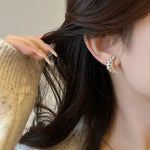 925 Sterling Silver Croissant Hoop Earrings for Women