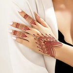 Waterproof Henna Tattoo Stickers for Women Flower Instant Fake Tattoo for Hand Temporary Tattoos for Wedding Party Festival