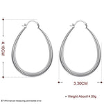 Sterling Silver U-Shape Small Hoop Earrings for Women - Vintage