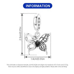 925 Sterling Silver Zircon Butterfly Snake Charm Pendant