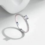 MODIAN D Color Moissanite Ring Delicate Square 925 Sterling Silver Lab Diamond Ring For Women Wedding Statement Jewelry