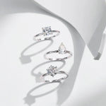 MODIAN Pear Round Square Moissanite Ring 925 Sterling Silver Wedding D Color Lab Created Diamond Rings For Women Fine Jewelry