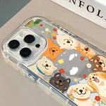 Cartoon Funny Puppy Phone Case For iPhone 16 17 Pro Max 15 14 13 12 11 Pro Max 16E 7 8 Plus XR X XS Max Makeup Mirror Cover