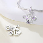 925 Sterling Silver 1-12 Month Birthstone Charm Bead
