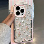 Transparent Small Flower Pattern Phone Case For iPhone 17 16 Pro Max 15 14 13 mini 12 11 XS X XR 7 8 Plus SE2 16E Soft Cover