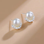Sterling Silver Irregular Pearl Earrings for Women - Vintage Wedding