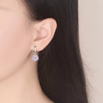 925 Sterling Silver Pink Petal Zircon Stud Earrings for Women