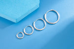 Sterling Silver 8-20mm Zircon Hoop Earrings for Women - Wedding