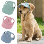 Fashion Big Dog Baseball Cap Durable Corduroy Adjustable Pet Sun Hat for Small Medium Large Dogs Golden Retriever Corgi Supplies