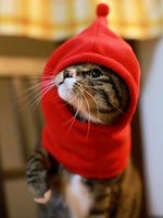 Autumn Winter Cat Puppy Hat Warm Fleece Pet Bundle Cap for Small Dogs Cats Kitten Accessories High Neck Adjustable Sphynx Hats