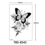 Waterproof Flower Temporary Tattoos for Women Floral Butterfly Tattoo Stickers for Hand Sleeve Back Body Art Fake Tattoo