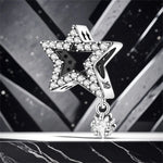 925 Sterling Silver Cutout Tassel Star Zircon Charm Bead