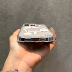 Clear Transparent Magnrtic Cover for Samsung Galaxy S25 S24 S23 S22 Ultra Plus S21 FE Cute Four Duck Wireless Charge Phone Cases
