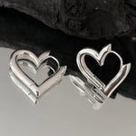 925 Sterling Silver Heart Love Hoop Earrings for Women